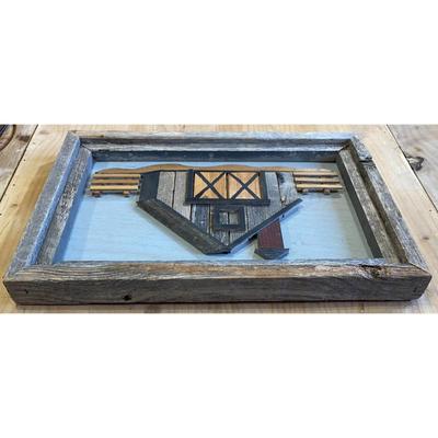 Mass Bros. Framed Wood Art Barn Farm Fence Rural Rustic Agriculture Livestock