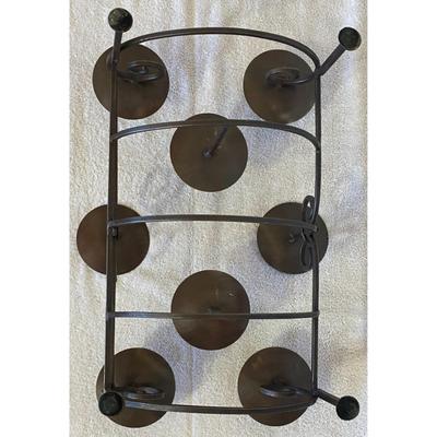 Vintage 8 Stem Decorative Black Wrought Iron Candelabra