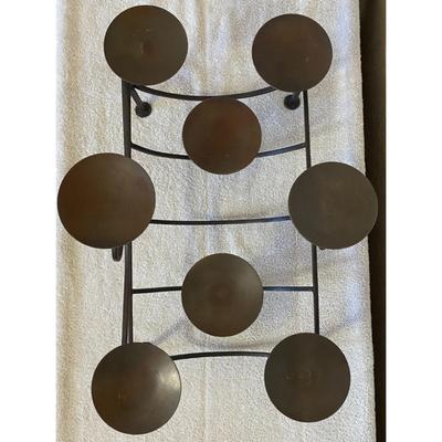 Vintage 8 Stem Decorative Black Wrought Iron Candelabra