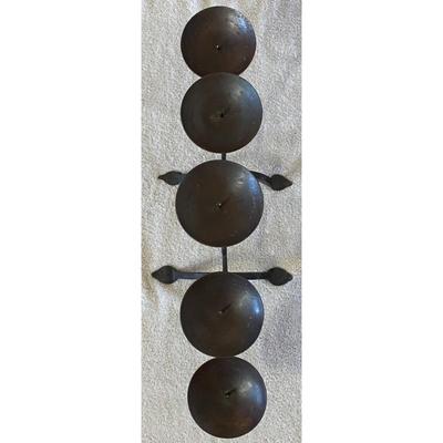 Vintage 5 Stem Decorative Black Wrought Iron Candelabra