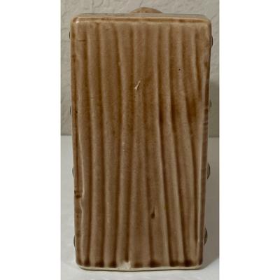 Vintage Brown & Black Ceramic Norleans Cannon Bookend Books Book Militaria