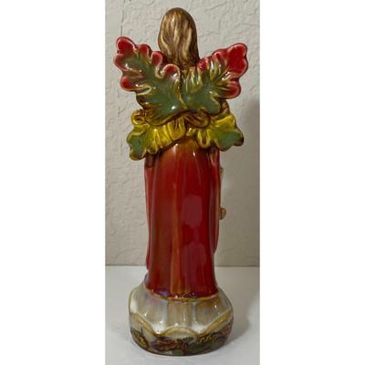 burton + Burton Autumn Harvest Angel Figurine Cornucopia Pumpkin Grapes Fall