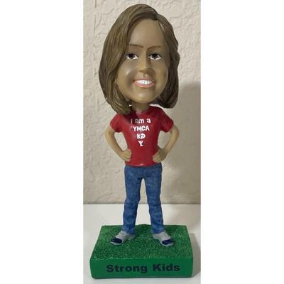 Vintage I Am A YMCA Kid Girl Bobblehead Strong Communities Green Red Blue