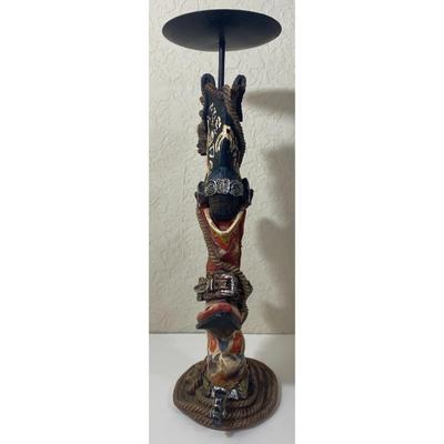 Cowboy Boot Candleholder Cowgirl Western Southwest Rustic Americana Blue Red