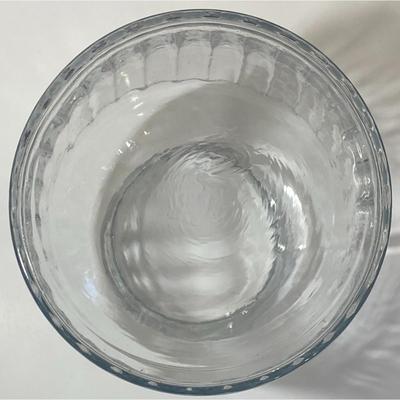 Vintage Fleur de Lis Clear Glass Canister With Pewter Lid Made In India