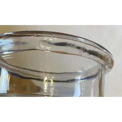 Vintage Fleur de Lis Clear Glass Canister With Pewter Lid Made In India