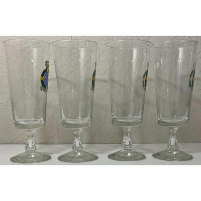 4 Vintage In Conscientia Fortitudo B & E VKL Stemmed Glasses Consciousness