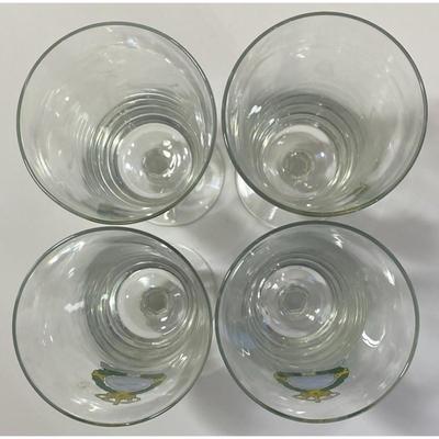 4 Vintage In Conscientia Fortitudo B & E VKL Stemmed Glasses Consciousness