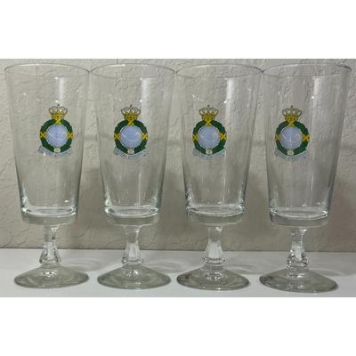 4 Vintage In Conscientia Fortitudo B & E VKL Stemmed Glasses Consciousness