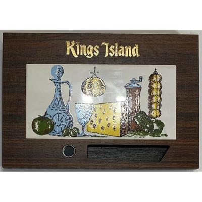 Vintage Kings Island Cheese Board With Stainless Steel Knife Souvenir Japan