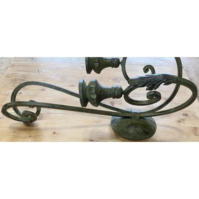 Vintage Wrought Iron Wall Sconce Candleholder - MISSING ONE LEAF