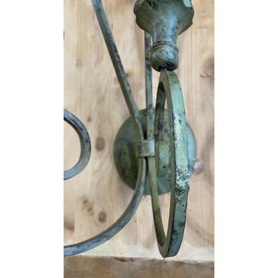 Vintage Wrought Iron Wall Sconce Candleholder - MISSING ONE LEAF