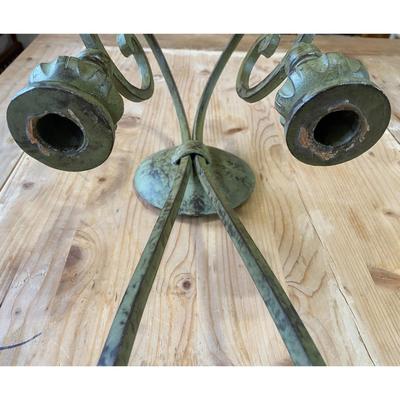 Vintage Wrought Iron Wall Sconce Candleholder - MISSING ONE LEAF