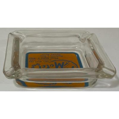 Vintage Anchor Motel Nashville Tennessee Blue Orange Clear Ashtray Souvenir