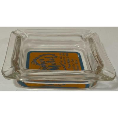 Vintage Anchor Motel Nashville Tennessee Blue Orange Clear Ashtray Souvenir