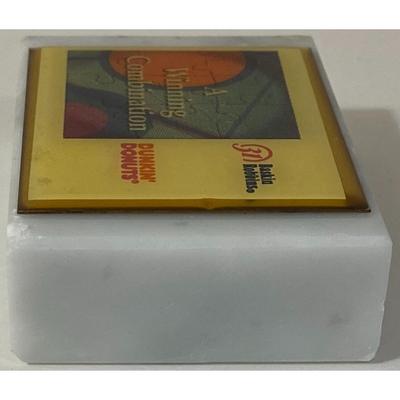 Vintage Baskin Robbins Dunkin Donuts Winning Combination Paperweight Marble Base