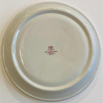 6 Vintage Howard Johnson's Restaurants Sectional Plates Red White Caribe China