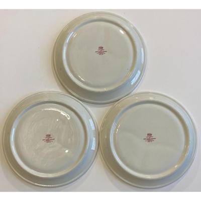 6 Vintage Howard Johnson's Restaurants Sectional Plates Red White Caribe China