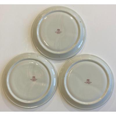 6 Vintage Howard Johnson's Restaurants Sectional Plates Red White Caribe China