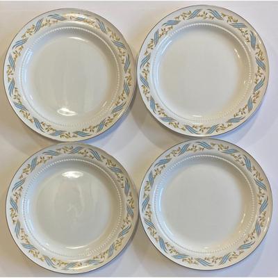 4 Harmony House Arlington Dinner Plates Made USA Hall China Fine Dinnerware - A