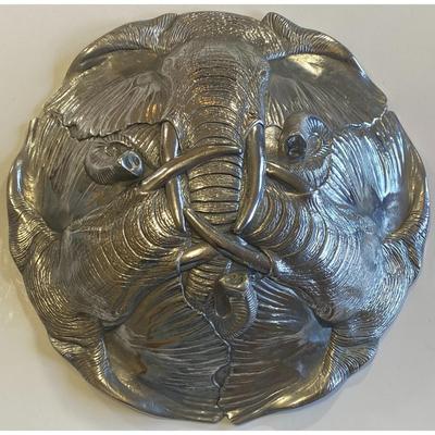 Vintage Arthur Court Aluminum Elephant Soup Tureen With Ladle