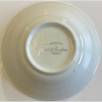 Noble Excellence Venetian Scroll Large Ceramic Serving Bowl Made In Italy - A