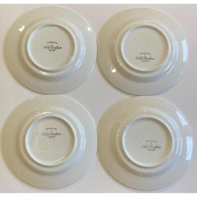 4 Noble Excellence Venetian Scroll Ceramic Dinner Plates Made In Italy - C