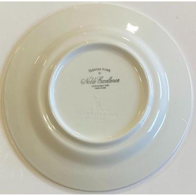 4 Noble Excellence Venetian Scroll Ceramic Dinner Plates Made In Italy - C