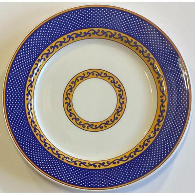 4 Noble Excellence Venetian Scroll Ceramic Dinner Plates Made In Italy - C
