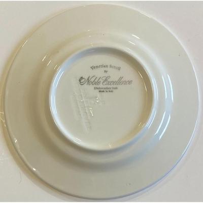 5 Noble Excellence Venetian Scroll Ceramic Salad Plates Made In Italy