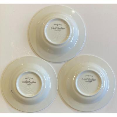 3 Noble Excellence Venetian Scroll Ceramic Soup Bowls Made In Italy