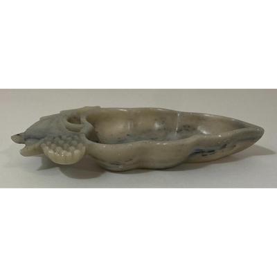 Vintage Gray Stone Trinket Dish Pine Cone Acorn Stem Leaf