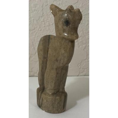 Vintage Gray Stone Deer Figurine