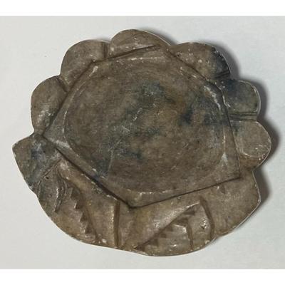 Vintage Gray Stone Clam Shell Paper Weight / Trinket Dish