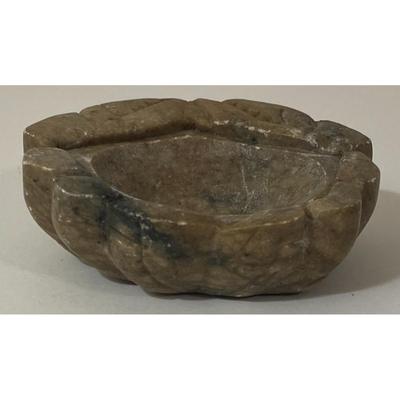 Vintage Gray Stone Clam Shell Paper Weight / Trinket Dish