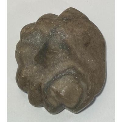 Vintage Gray Stone Clam Shell Paper Weight / Trinket Dish