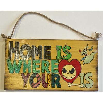 Hand Made Hand Painted Home Is Where Your Heart Is Jack Skellington Zero Dog