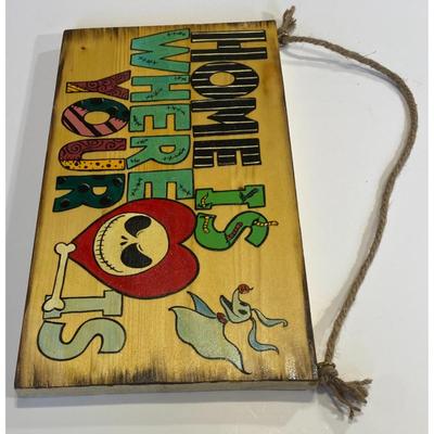 Hand Made Hand Painted Home Is Where Your Heart Is Jack Skellington Zero Dog