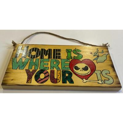 Hand Made Hand Painted Home Is Where Your Heart Is Jack Skellington Zero Dog