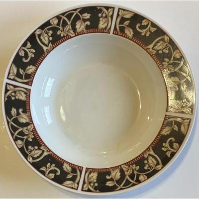 4 Savoy 8802 Bowls Microwave Safe Dishwasher Safe Flower Floral Black Red