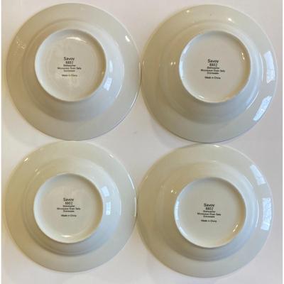 4 Savoy 8802 Bowls Microwave Safe Dishwasher Safe Flower Floral Black Red