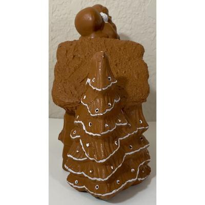 Brown & White Ceramic House Christmas Wreath Tree Snow Santa Claus Holidays