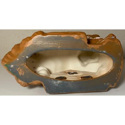 Brown & White Ceramic House Christmas Wreath Tree Snow Santa Claus Holidays