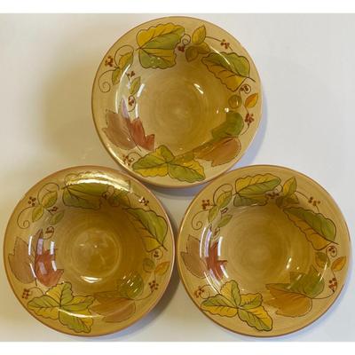 3 Los Angeles Pottery Laurie Gates Design Bowls (MPN = 30) Leaf Leaves Autumn
