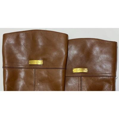 Coach Micha Women's Brown Leather Zip Knee High Riding Boots A6848 Size 7B