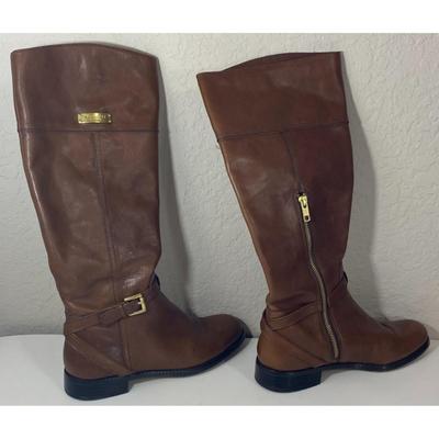 Coach Micha Women's Brown Leather Zip Knee High Riding Boots A6848 Size 7B