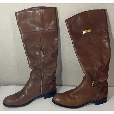 Coach Micha Women's Brown Leather Zip Knee High Riding Boots A6848 Size 7B