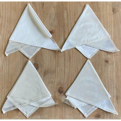 4 Vintage Occupied Japan Embroidered Napkins Shinto Shrine Mount Fuji Trees - A