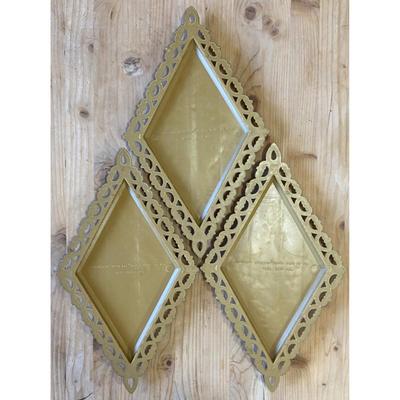 Vintage 1971 Homco Dart Gold Torch Accent Wall Plastic Plaque Set of 3