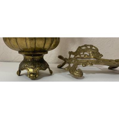 Vintage Brass - Basket, Floral Flower Pitcher (Italy), Inkwell, 6 Candleholders